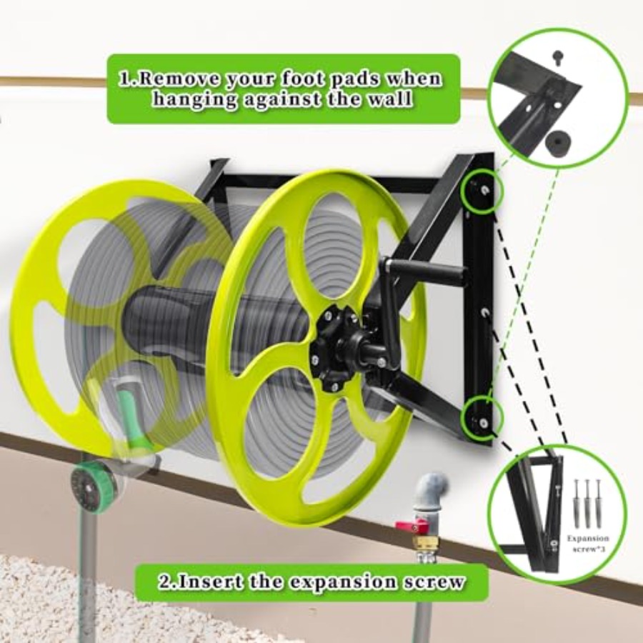 Stainless Steel Garden Hose Re - đánh giá và giá Reel Handle
