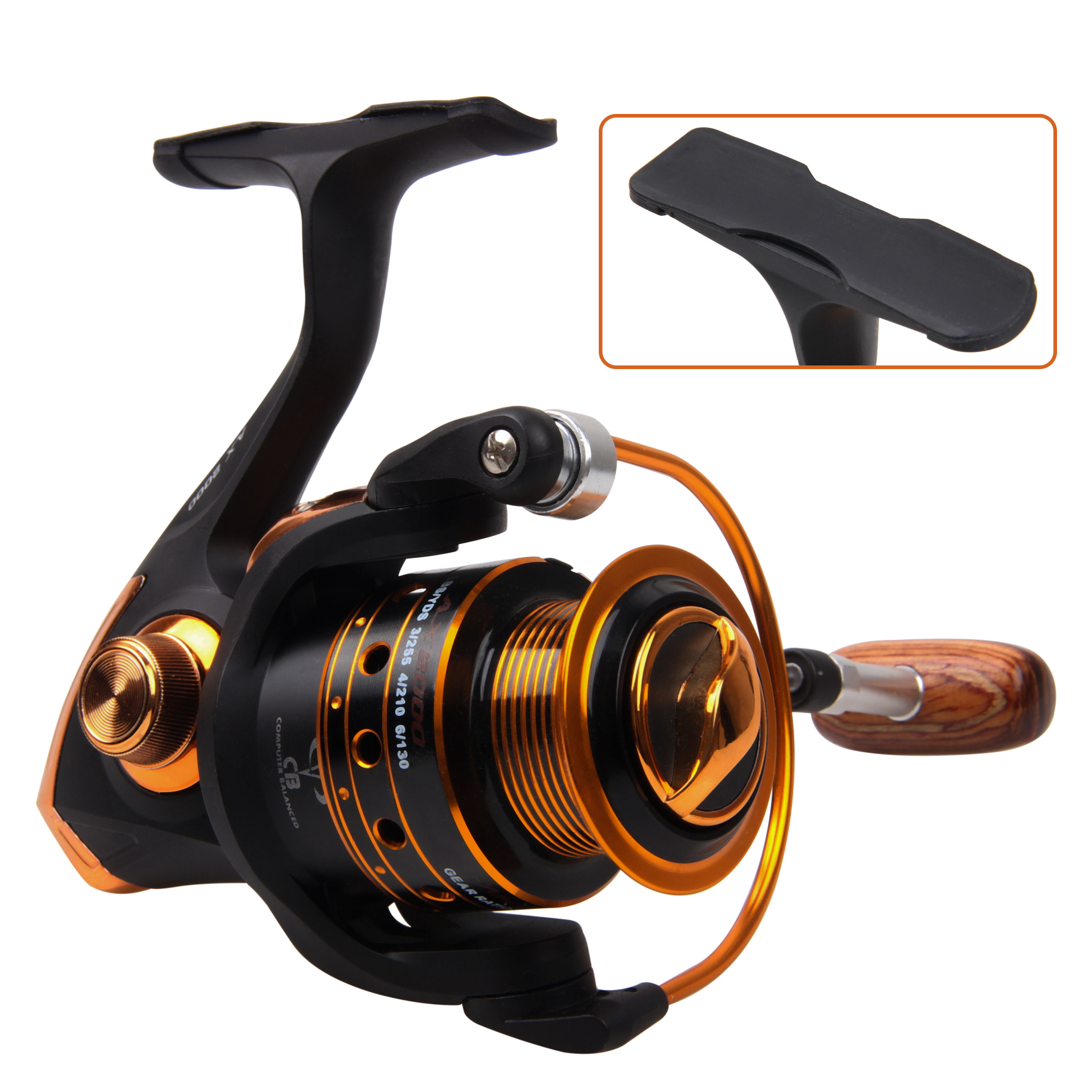 6pcs Black Rubber Fishing Reel - đánh giá và giá Trolling Reel