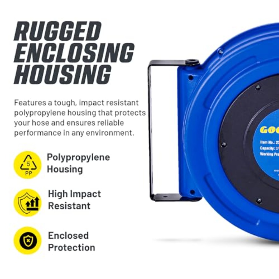 Retractable Air Hose Reel 3/8  - đánh giá và giá Reel Handle