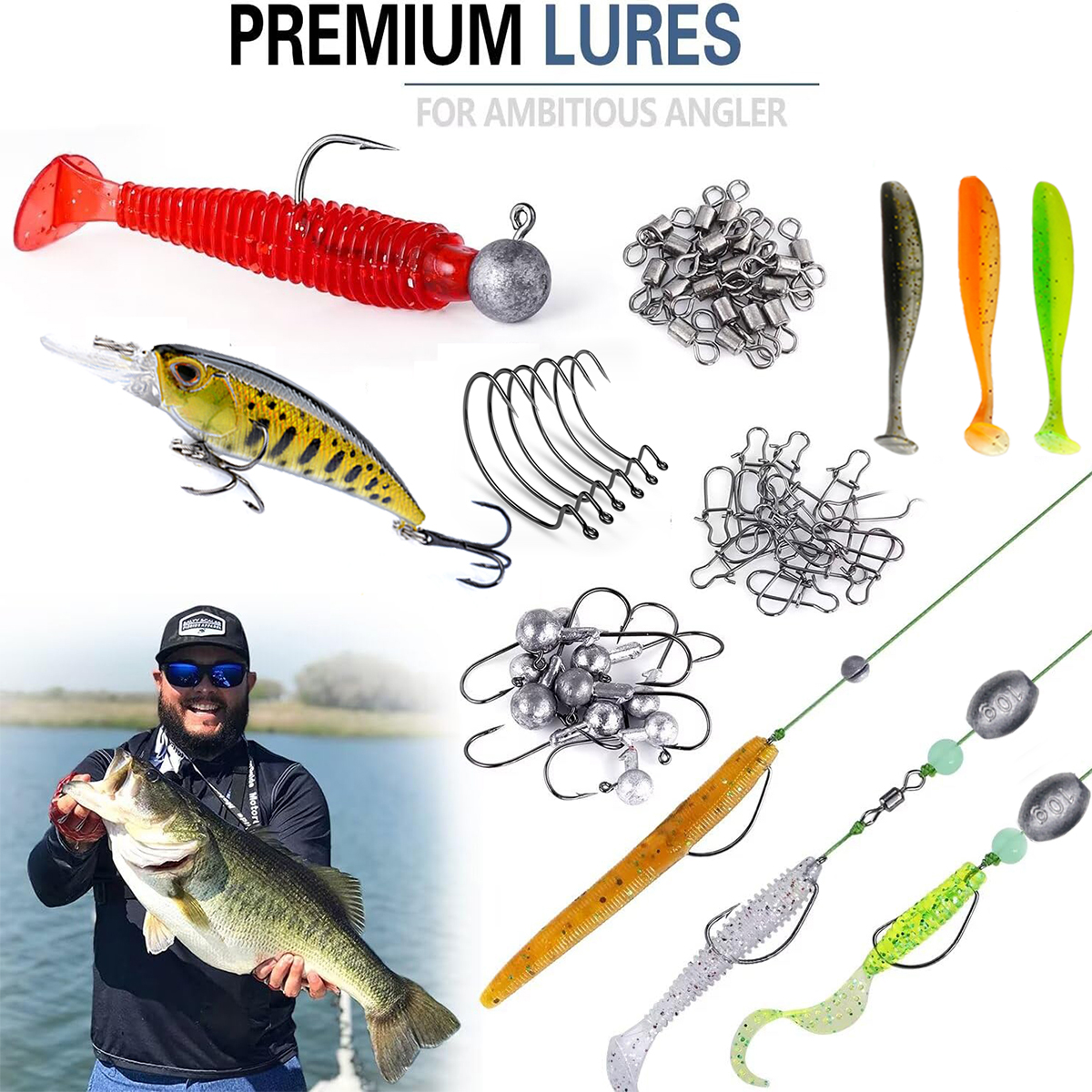 Fishing Pole Set Full Kits Wit - đánh giá và giá Spincast Reel